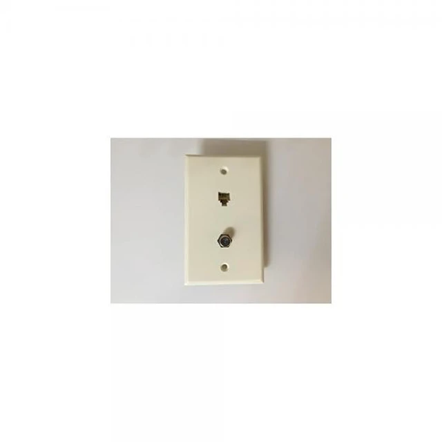 Alt view image 7 of 9 - 4 Pair With F Connector Standard Plate Almond