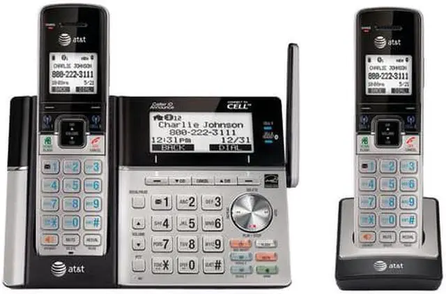 Alt view image 8 of 8 - At&T Connect To Cell Tl96273 Dect 6.0 Cordless Phone - Silver Black