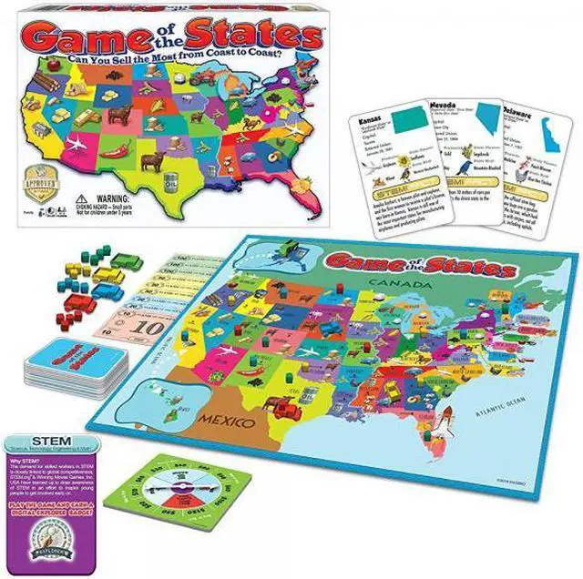Alt view image 3 of 8 - Game of the States - Family Game by Winning Moves (1206)