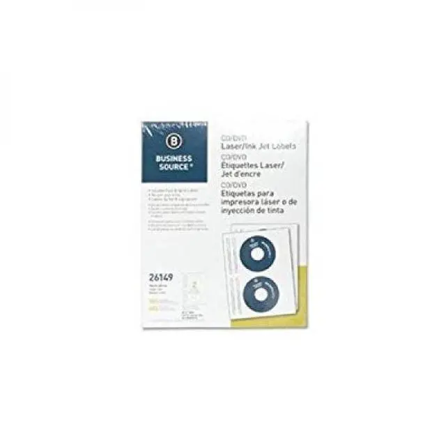 Alt view image 5 of 8 - Business Source CD/DVD Labels Laser/inkjet 300/PK White 26149
