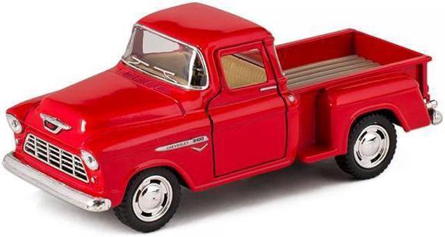 Red 1955 Chevy Stepside Pick-Up Die Cast Collectible Toy Truck by