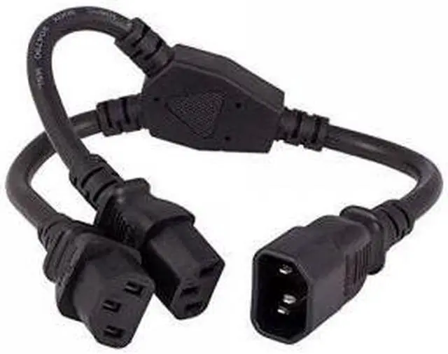 Main image of Cable Leader 14 inches Power Extension Cord Splitter Cable 16 AWG IEC320 C14 to IEC320 C13 x 2