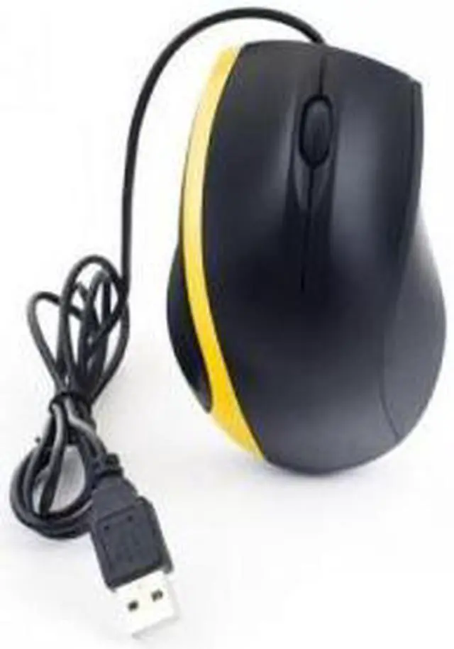 Alt view image 6 of 6 - NEON 3D Optical Mouse Dual-Button with Scrool-Wheel. Black With a Yellow Stripe Model NEO-865A-MSE