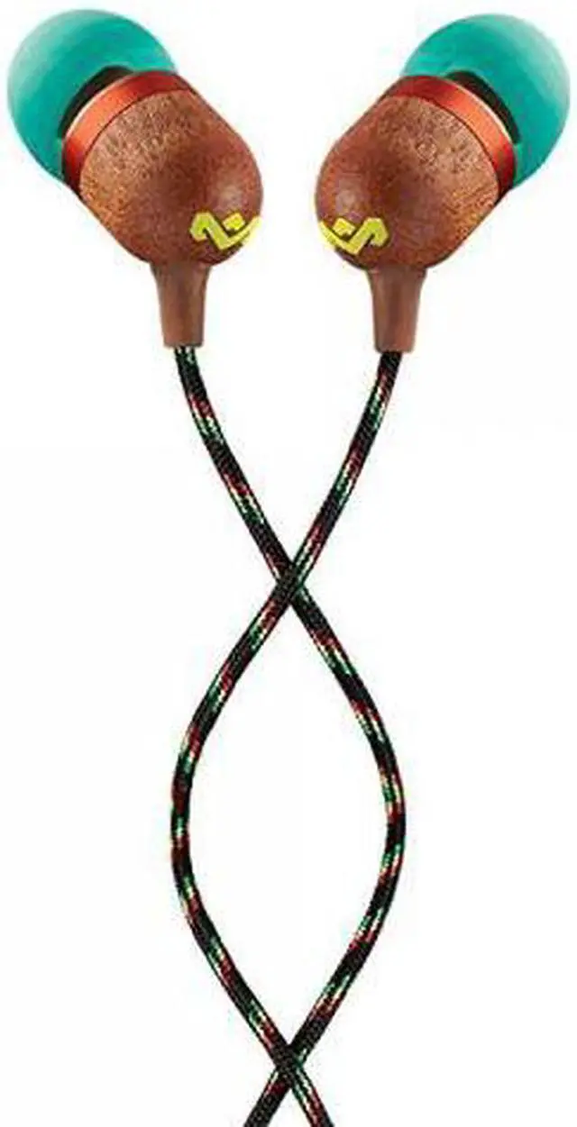Alt view image 2 of 13 - House Of Marley Smile Jamaica In-Ear Wired Headphones with Mic, Rasta, EM-JE041-RA