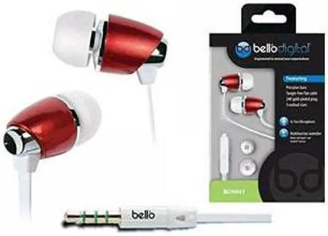 Main image of Bell'O Digital BDH441RD In-Ear Headphones with Precision Bass, Red
