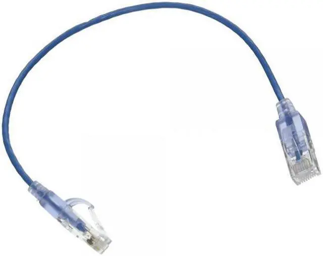Alt view image 2 of 18 - Monoprice SlimRun Cat6A Ethernet Patch Cable - Network Internet Cord - RJ45, 550Mhz, UTP, Pure Bare Copper Wire, 10G, 30AWG, 1ft, Blue, 10-Pack