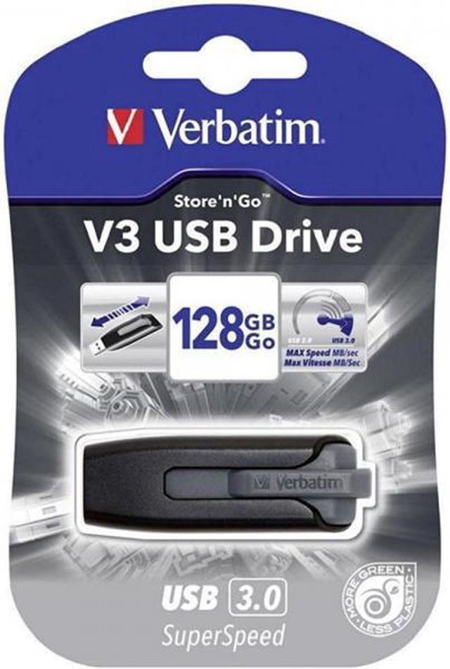 sekstant Baglæns skille sig ud Verbatim 128GB Store 'n' Go V3 USB 3.0 Flash Drive, Black/Gray 49189 USB  Flash Drives - Newegg.com