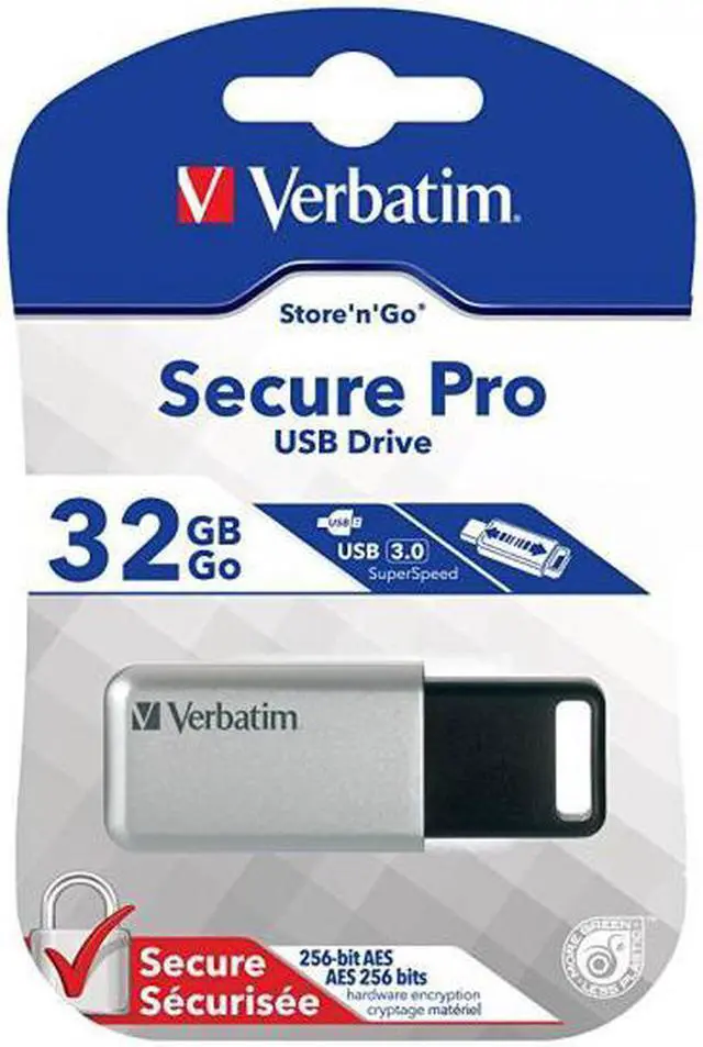 Alt view image 2 of 4 - Verbatim 32 GB Store 'n' Go Secure Pro USB 3.0 Flash Drive with AES 256 Hardware Encryption 98665