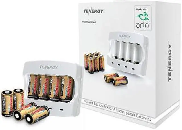 Alt view image 8 of 12 - Arlo Certified: Tenergy 3.7V Arlo Battery Fast Charger and 650mAh RCR123A Li-ion Rechargeable Batteries for Arlo Wireless Security Cameras (VMC3030/VMK3200/VMS3330/3430/3530),UL UN Certified, 8-Pack