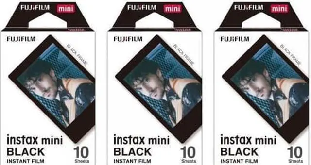 Main image of Fujifilm Instax Mini Instant Film BLACK FRAME 3-PACK BUNDLE SET , Film Black Frame ( 10 x 3 ) for Mini 90 8 70 7s 50s 25 300 Camera SP-1 Printer