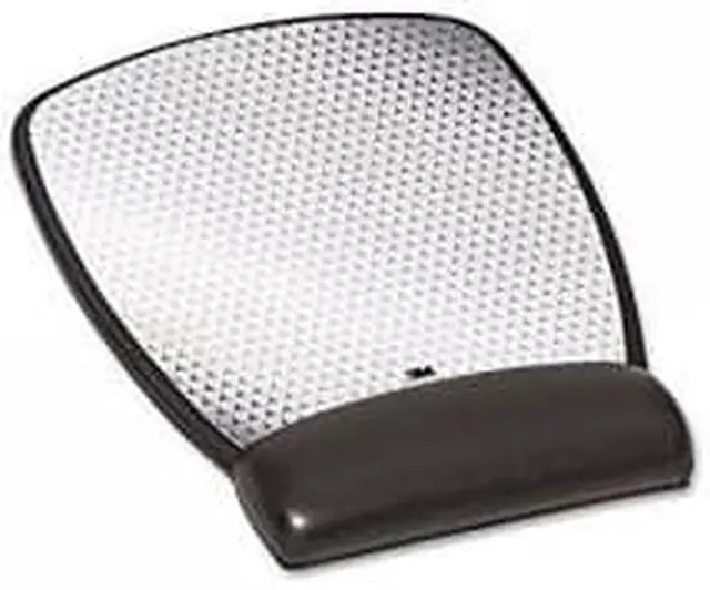 Main image of 3M Precise Leatherette Mouse Pad w/Wrist Rest, 6-3/4 x 8-3/5, Black (MW309LE)