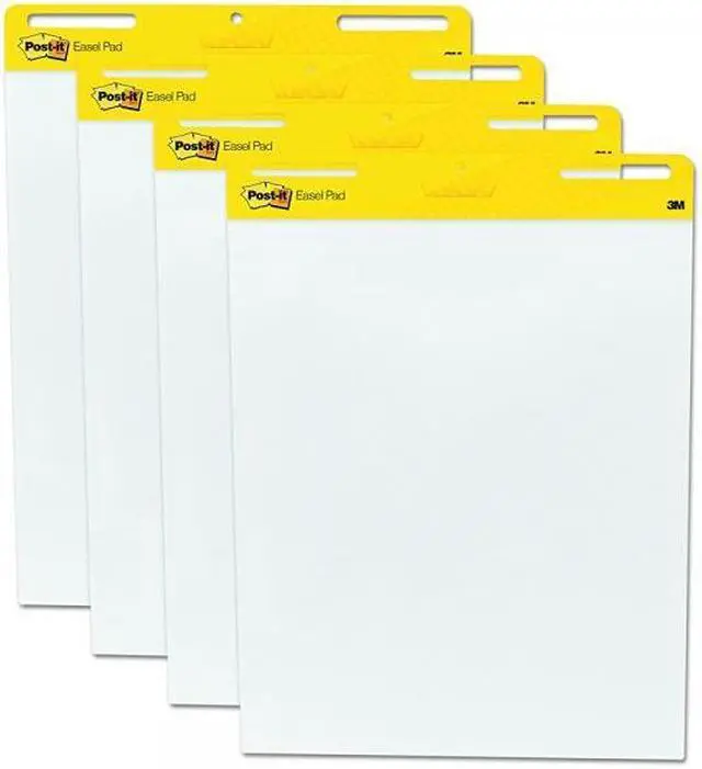 Alt view image 12 of 20 - Post-it®   Self-Stick Easel Pad, 25 x 30, White, 30 Sheets/Pad, 4 Pads/Pack