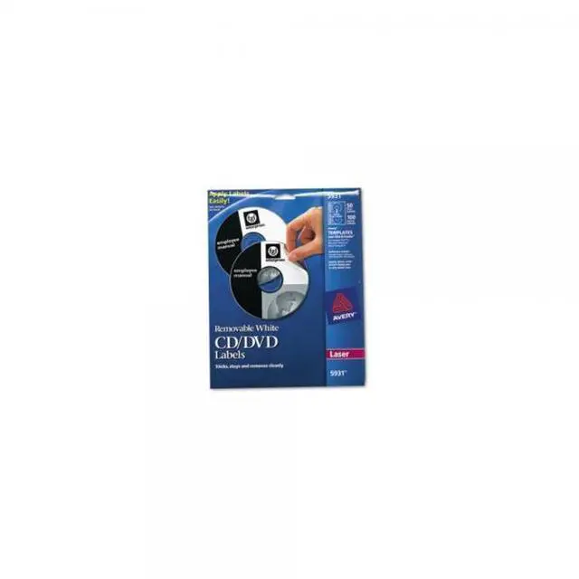 Alt view image 7 of 19 - AVERY 5931 Matte White Removable CD Labels for Laser Printers