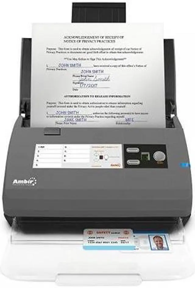 Alt view image 2 of 10 - Ambir ImageScan Pro 830ix Sheetfed Scanner - 600 dpi Optical