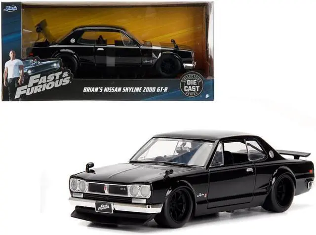 Alt view image 2 of 9 - Brian's Nissan Skyline 2000 GT-R Black from "The Fast and the Furious" Movie 1/24 Diecast Model Car by Jada