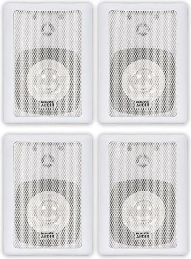 Alt view image 7 of 10 - Acoustic Audio 151W Indoor Outdoor 2 Way Speakers 1200 Watt White 2 Pair Pack 151W-2Pr