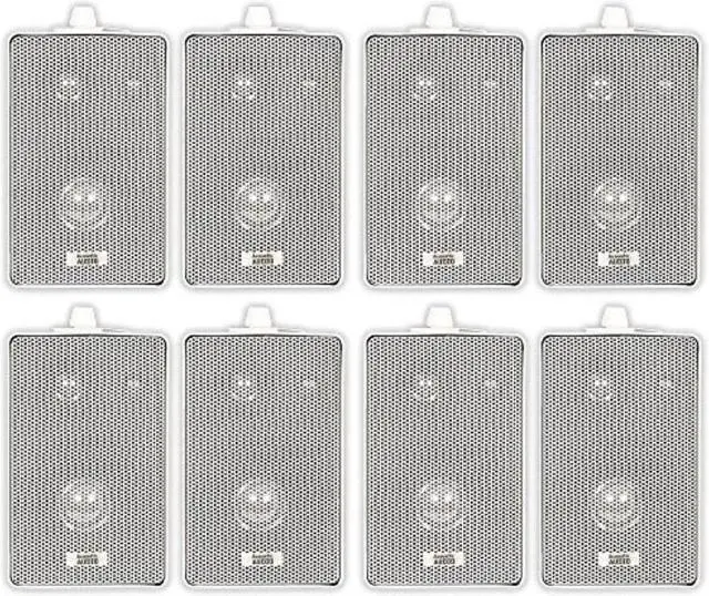 Alt view image 7 of 10 - Acoustic Audio 251W Indoor Outdoor 3 Way Speakers 1600 Watt White 4 Pair Pack 251W-4Pr