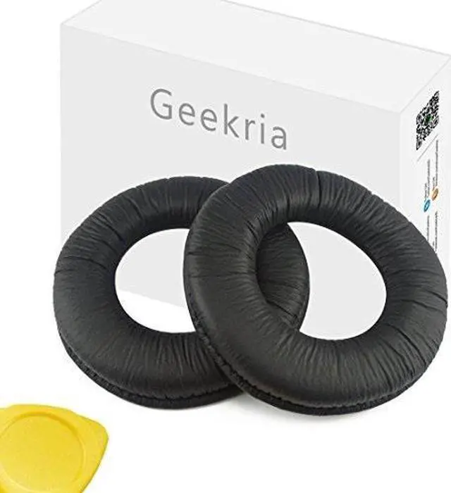 Alt view image 8 of 11 - Geekria QuickFit Leatherette  Replacement Ear Pads for SONY MDR-V500DJ, MDR-V500 Headphones Earpads, Headset Ear Cushion Repair Parts (Black)