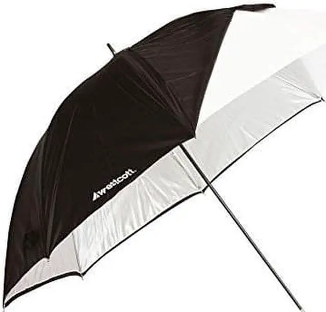 Alt view image 3 of 20 - Westcott 32in. White Satin Umbrella With Removable Black Cover