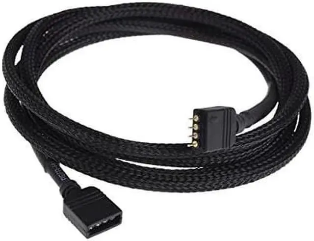 Alt view image 2 of 10 - Phobya RGB 4-Pin Extension Cable, 150cm, Sleeved, Black