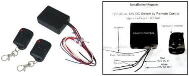 Main image of Logisys RM01 Wireless Remote Control 12VDC On/Off Kit w/ Two Remote Control Keychains