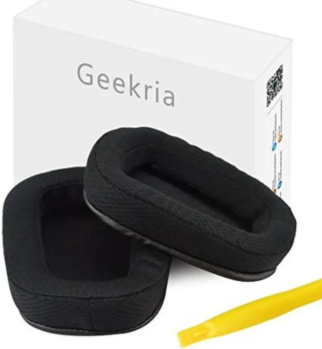 Alt view image 7 of 11 - Geekria QuickFit Mesh Fabric Replacement Ear Pads for Logitech G533, G633, G635, G933, G935 Headphones Ear Cushions, Headset Earpads, Ear Cups Repair Parts (Black)