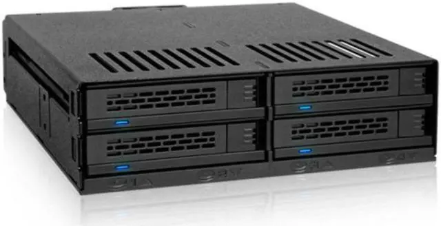 Main image of icy dock 4x2.5 ssd to 5.25 drive bay hot swap backplane cage mobile rack comparable to trayless design  expresscage mb324spb