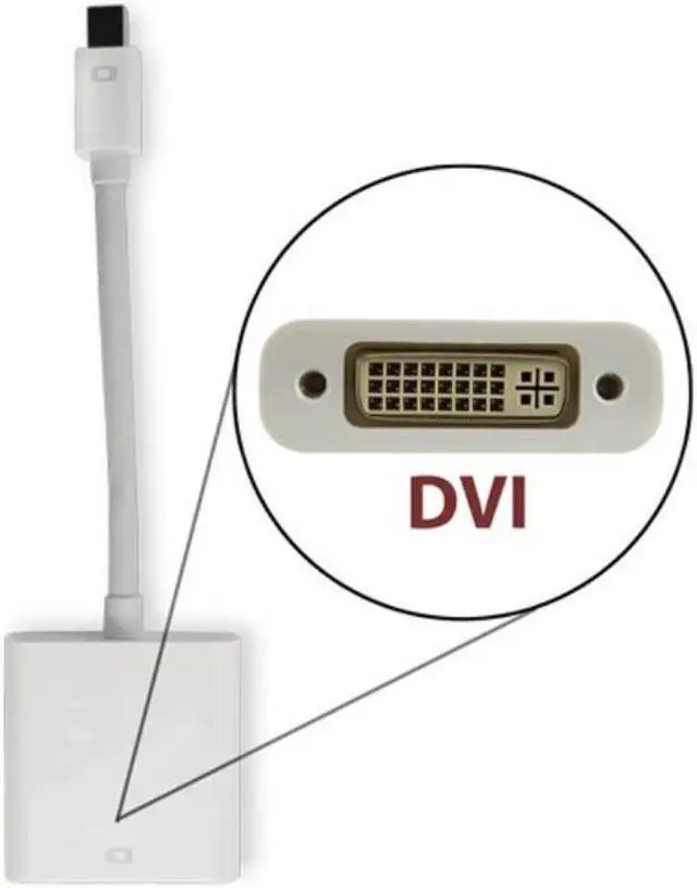 Alt view image 3 of 5 - NewerTech 8-inch  Mini DisplayPort to DVI Video Adapter. Exceptional Quality. Matches Apple 'White'. Model NWTCBLMDPDVI