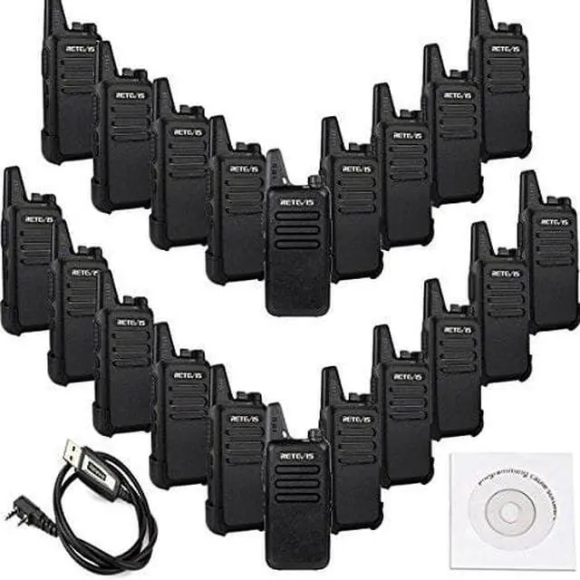 Main image of Retevis RT22 2 Way Radio Rechargeable VOX 16CH 400-480MHz CTCSS/DCS Two Way Radio(20 Pack) and Programming Cable