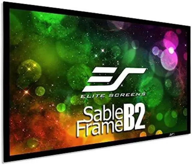 Main image of elite screens sable frame b2, 100inch diag. 16:9, active 3d 4k / 8k ultra hd fixed frame home theater projection projector screen with kit, sb100wh2