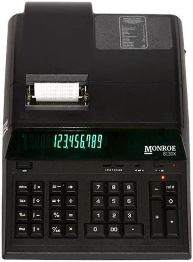 Main image of Monroe 8130X Black 12-Digit Basic Function Heavy-Duty Accounting Printing Calculator