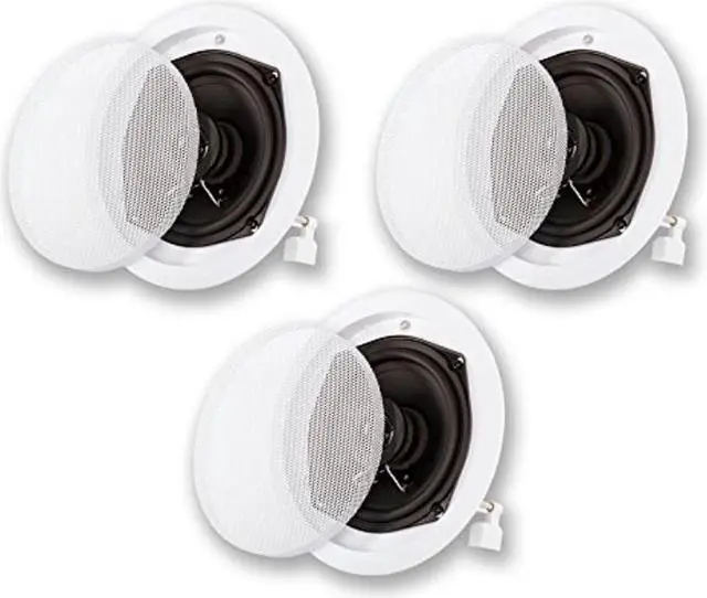 Alt view image 2 of 10 - Acoustic Audio R191 In Ceiling / In Wall 3 Speaker Set 2 Way Home Theater Flush Mount