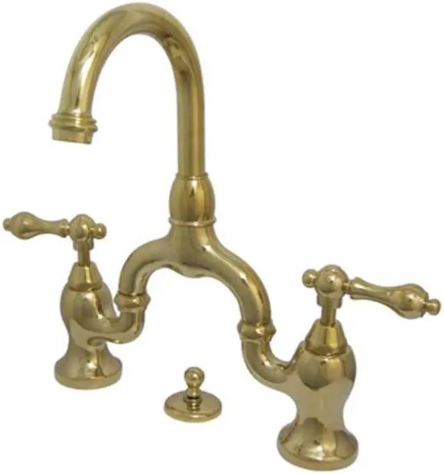 Main image of kingston brass ks7992al english country lavatory faucet with brass popup, polished brass