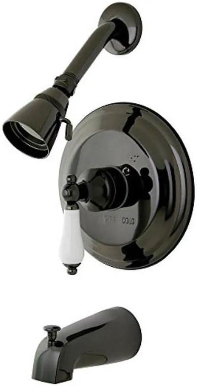 Main image of Kingston Brass NB3630PL Water Onyx Pressure Balanced Tub & Shower Faucet with Porcelain Lever Handle