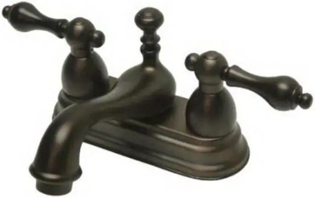 Main image of Kingston Brass KS3605AL Restoration 4-Inch Centerset Lavatory Faucet with Metal lever handle, Oil Rubbed Bronze (Not CA/