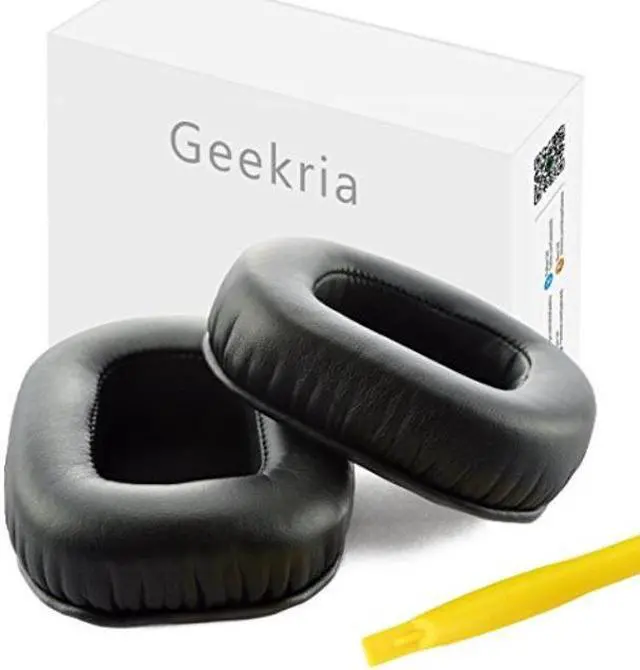 Alt view image 7 of 8 - Geekria QuickFit Protein Leather Replacement Ear Pads for Razer Tiamat 2.2, Tiamat 7.1 Headphones Ear Cushions, Headset Earpads, Ear Cups Repair Parts Not Fit Tiamat 7.1 v2