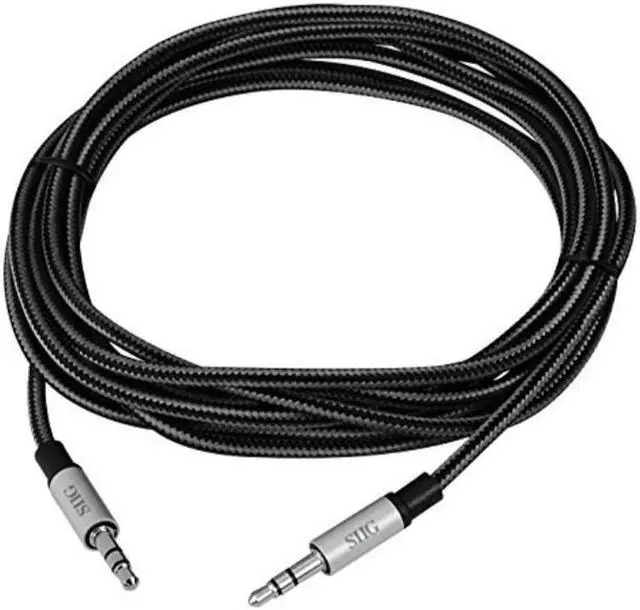 Alt view image 2 of 9 - SIIG CB-AU0B12-S1 9.84 ft. Woven Fab Stereo Aux Cable Male to Male