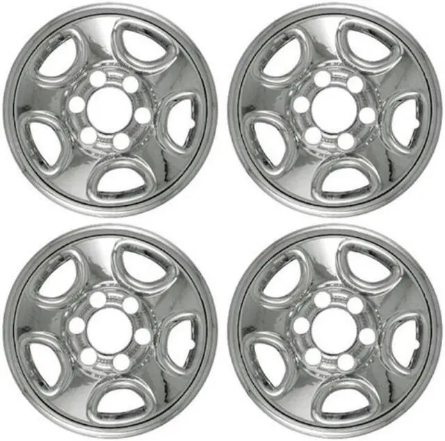 Alt view image 2 of 3 - Set of 4 16" Chrome Wheel Skin Hubcap: Chevy (Astro '03 -'08, Silverado '99 -'04, Tahoe '99 -'06) GMC (Sierra) 16x6 Inch 6 Lug Steel Rim: IMP-08X