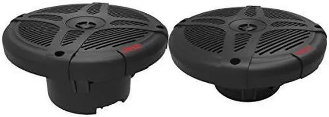 Main image of 6.5 inch bluetooth marine speakers  2way ipx4 waterproof and weather resistant outdoor audio dual stereo sound system with 600 watt power and low profile design  1 pair  pyle plmrbt65b black