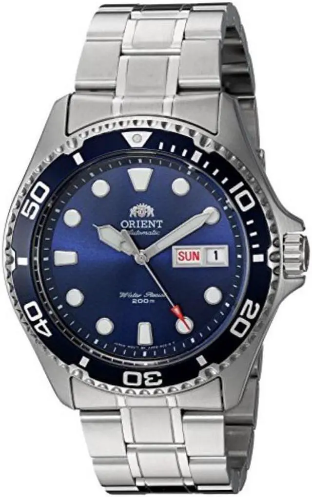 Main image of orient men's 'ray ii' japanese automatic stainless steel diving watch, color:silvertoned model: faa02005d9