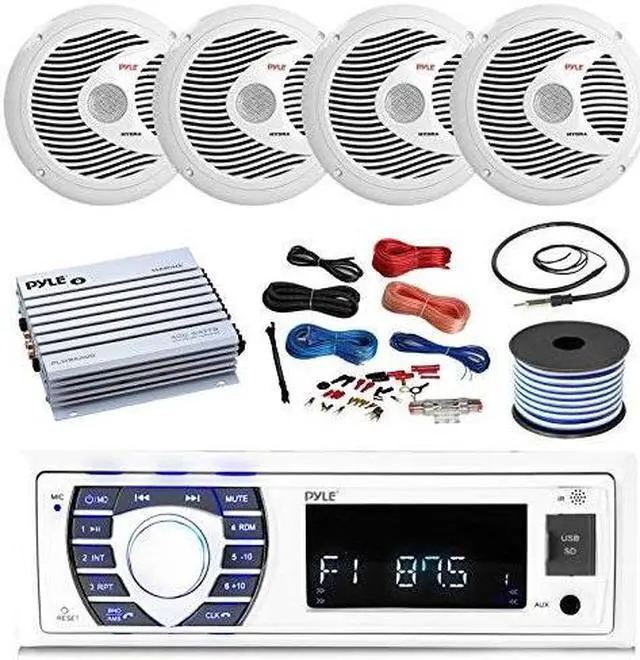 Pyle PLMR93W Bluetooth Marine Stereo Radio Receiver System Weatherproof Consumer