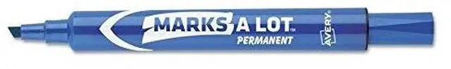 Alt view image 3 of 11 - Avery Marks-A-Lot Large Desk-Style Permanent Marker Chisel Tip Blue Dozen 08886