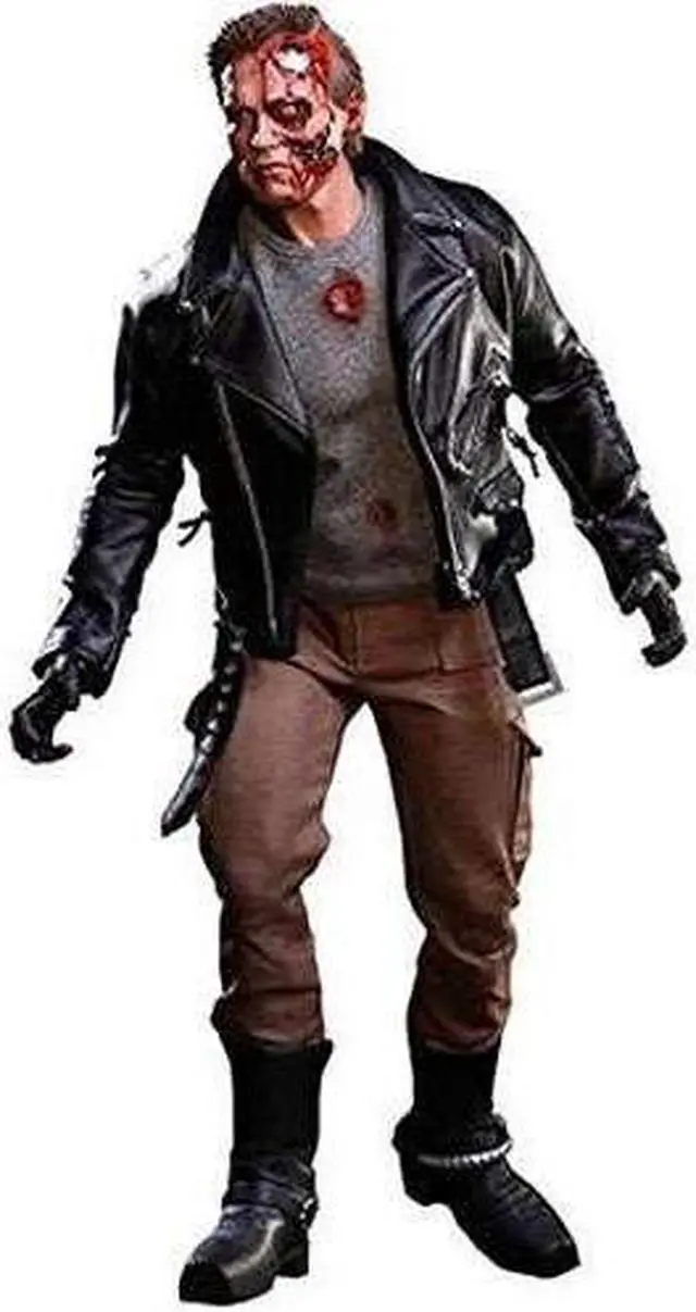 Alt view image 8 of 14 - Terminator T-800 Battle Damaged Version Hot Toys Movie 1/6 Scale Figure