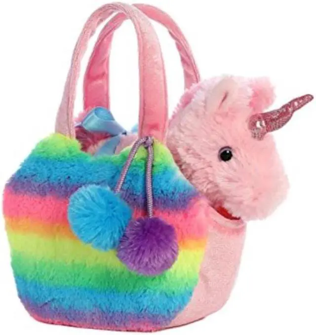Alt view image 3 of 9 - Aurora® - Small Multi-Color Fancy Pals - 7" Rainbow Unicorn - Fashionable Stuffed Animal