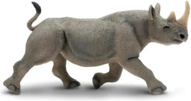 Alt view image 5 of 7 - Wild Safari Wildlife Black Rhino Safari Ltd Animal Educational Toy Figure