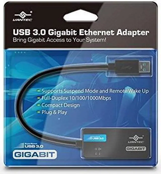 Alt view image 2 of 4 - Vantec USB 3.0 Gigabit Ethernet Adapter (CB-U300GNA)