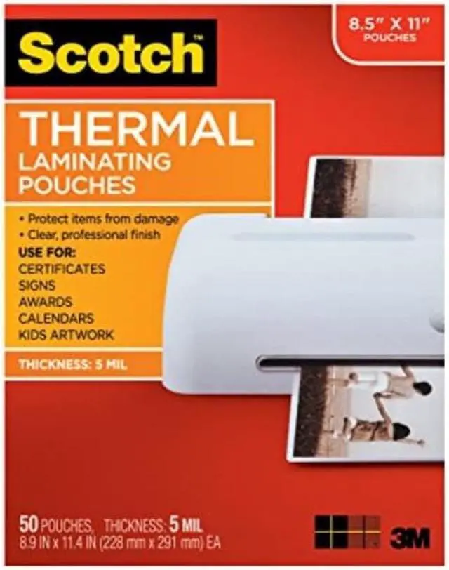 Alt view image 4 of 19 - Scotch Letter Size Thermal Laminating Pouches 5 mil 11 1/2 x 9 50/Pack TP585450
