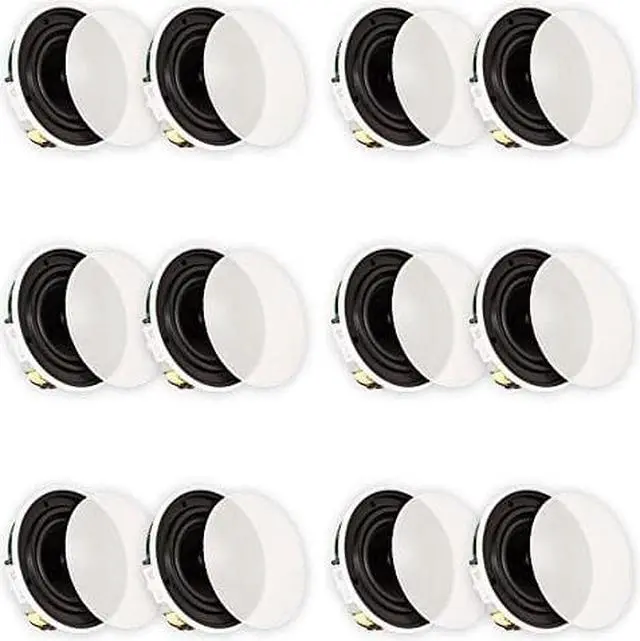 Alt view image 6 of 7 - Theater Solutions TSQ670 Flush Mount 70 Volt Speakers with 6.5" Woofers In Ceiling 6 Pair Pack