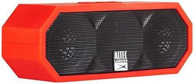 Alt view image 2 of 3 - altec lansing imw457 jacket h2o lightweight, great sound compact handsfree waterproof indoor/outdoor bluetooth speaker, ultimate audio bluetooth wireless 30ft range red