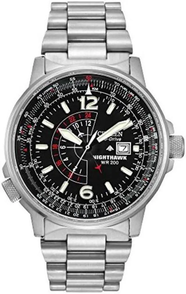 Alt view image 11 of 11 - Citizen Nighthawk Eco-Drive Pilot Watch Mens Watch BJ7000-52E